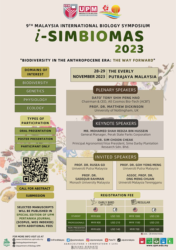 9th Malaysia International Biology Symposium (i-SIMBIOMAS 2023)